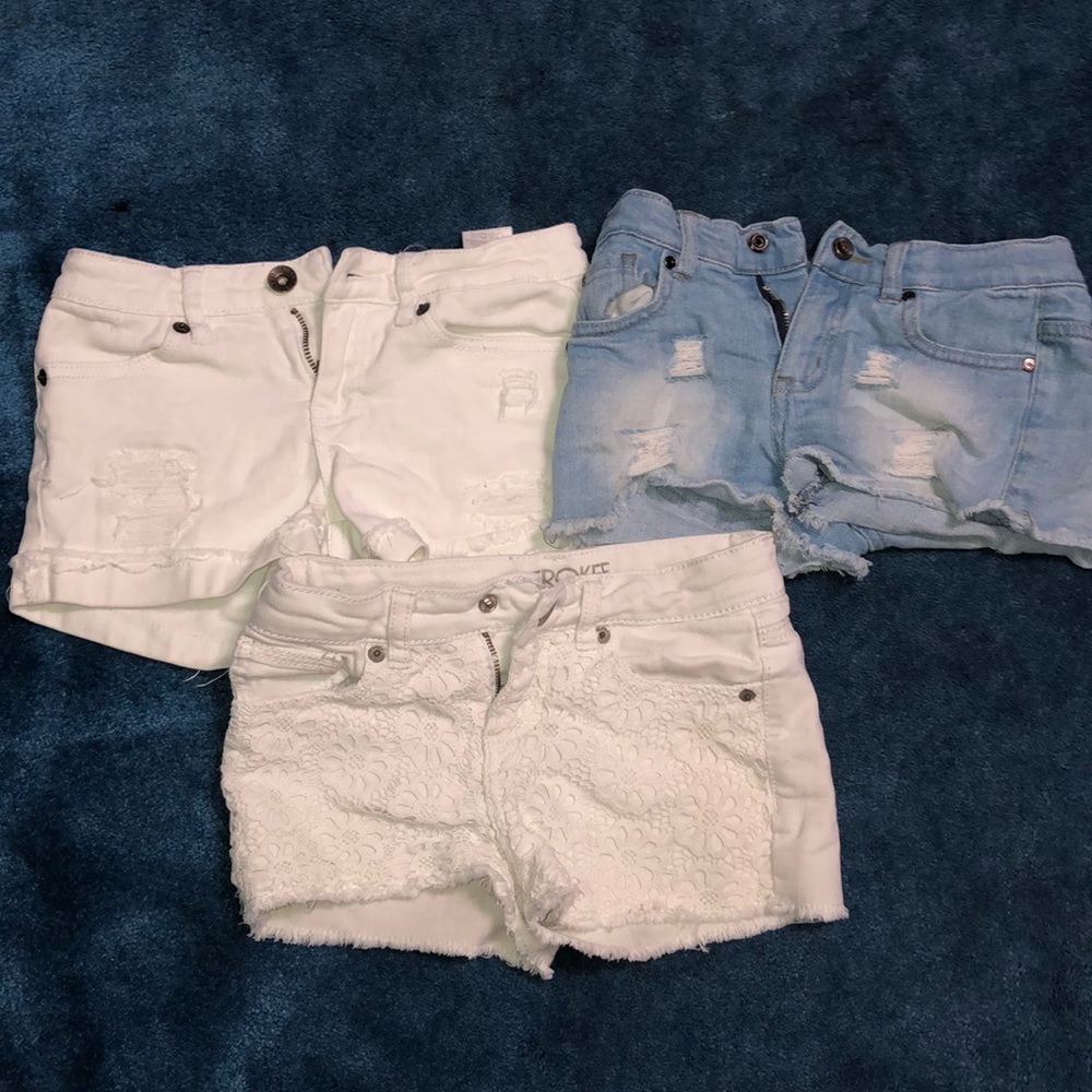 3 PAIRS GIRLS JEAN SHORTS